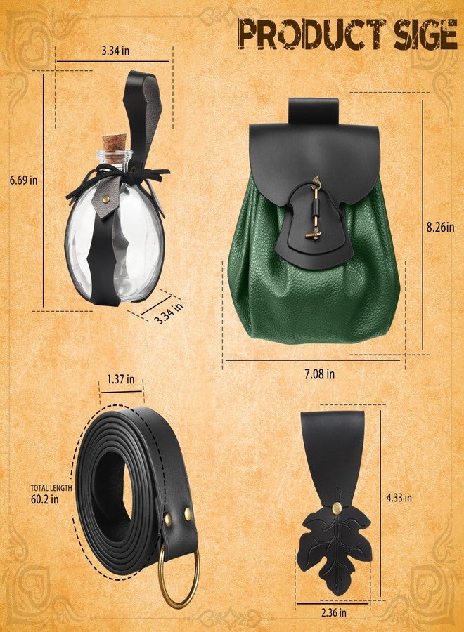 JBKN Renaissance Accessories Medieval Viking Belt Pouch Potion Bottle Bag Leather Skirt Hikes for Halloween Festival Cosplay - Image 2